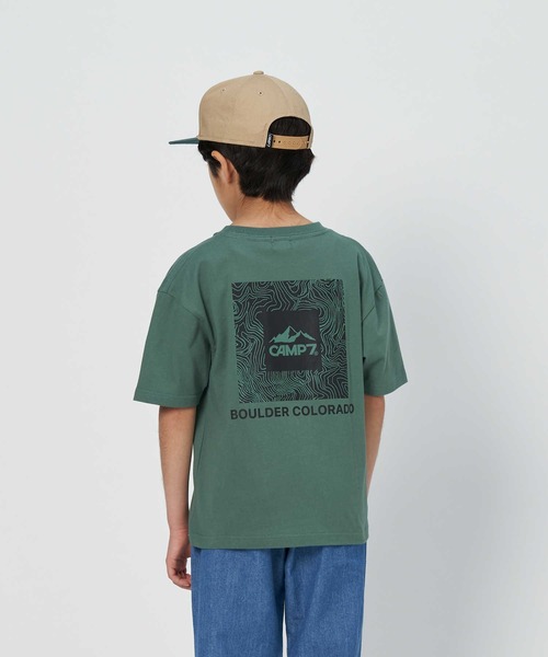 CAMP7（キャンプセブン）の「【CAMP7】モチーフロゴＴシャツ（Tシャツ/カットソー・キッズ・ブラック/グリーン・130/150/140/120/160/105）」の5枚目の写真