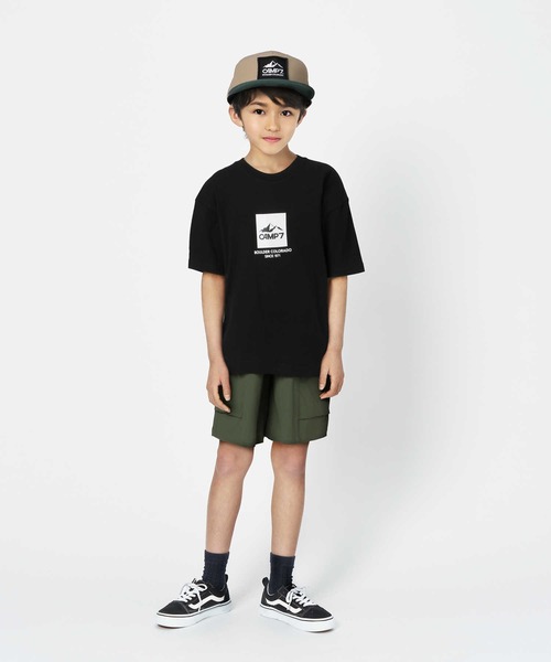 CAMP7（キャンプセブン）の「【CAMP7】モチーフロゴＴシャツ（Tシャツ/カットソー・キッズ・ブラック/グリーン・130/150/140/120/160/105）」の4枚目の写真
