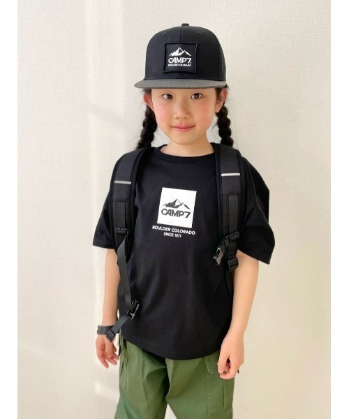 CAMP7（キャンプセブン）の「【CAMP7】モチーフロゴＴシャツ（Tシャツ/カットソー・キッズ・ブラック/グリーン・130/150/140/120/160/105）」の8枚目の写真