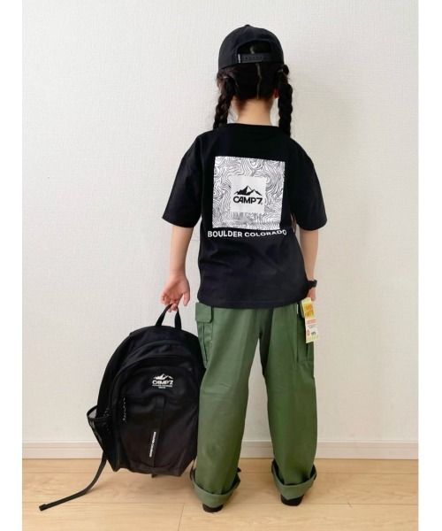 CAMP7（キャンプセブン）の「【CAMP7】モチーフロゴＴシャツ（Tシャツ/カットソー・キッズ・ブラック/グリーン・130/150/140/120/160/105）」の9枚目の写真