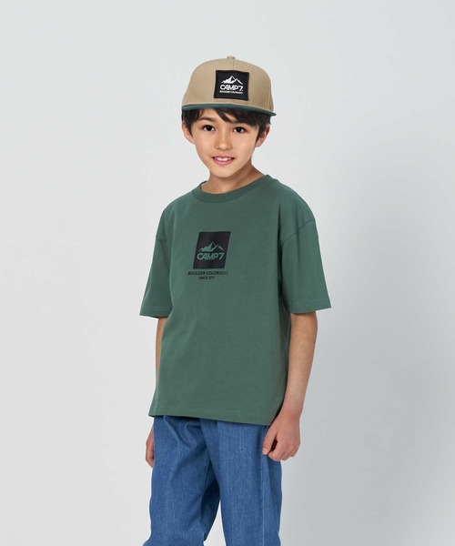 CAMP7（キャンプセブン）の「【CAMP7】モチーフロゴＴシャツ（Tシャツ/カットソー・キッズ・ブラック/グリーン・130/150/140/120/160/105）」の22枚目の写真