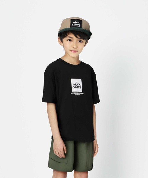 CAMP7（キャンプセブン）の「【CAMP7】モチーフロゴＴシャツ（Tシャツ/カットソー・キッズ・ブラック/グリーン・130/150/140/120/160/105）」の21枚目の写真