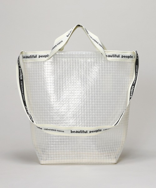 beautiful people(ビューティフルピープル)の「beautiful people plaid vinyl logo tape shoulder bag 1000611931(ショルダーバッグ・レディース・クリア・FREE)」の1枚目の写真