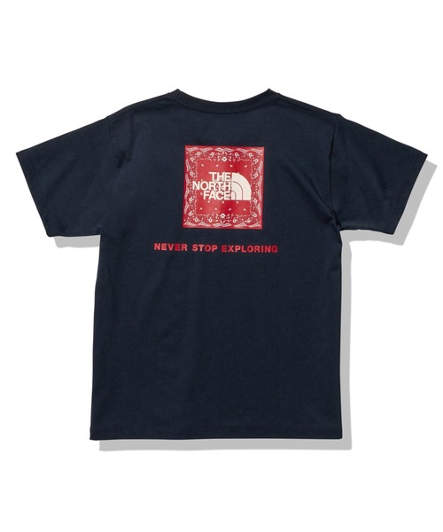 THE NORTH FACE(ザノースフェイス)の「THE NORTH FACE S/S Bandana Square Logo Tee NTW32349(Tシャツ/カットソー・レディース・ネイビー/オレンジ/ホワイト/ブラック・LARGE/MEDIUM/SMALL)」の4枚目の写真