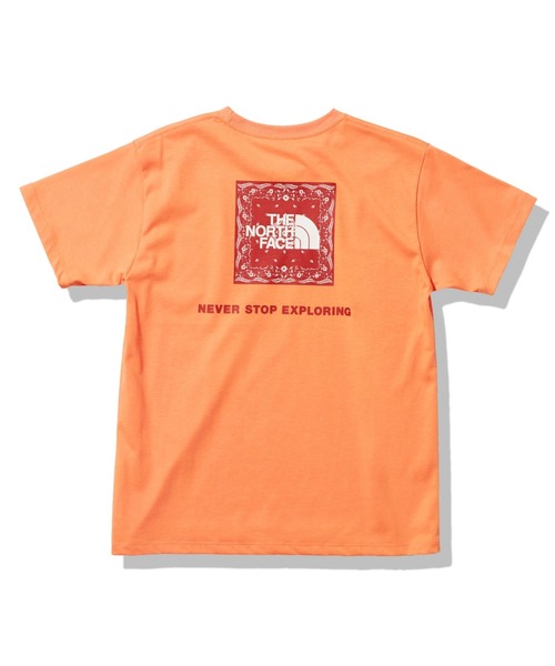 THE NORTH FACE(ザノースフェイス)の「THE NORTH FACE S/S Bandana Square Logo Tee NTW32349(Tシャツ/カットソー・レディース・ネイビー/オレンジ/ホワイト/ブラック・LARGE/MEDIUM/SMALL)」の1枚目の写真