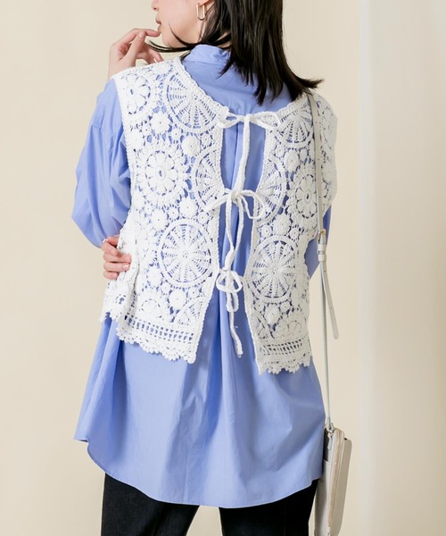 Torrazzo Donna(トラッゾドンナ)の「CNyかぎ針レースベスト(ベスト・レディース・ホワイト・FREE)」の10枚目の写真