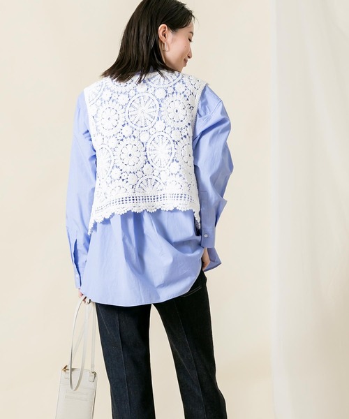 Torrazzo Donna(トラッゾドンナ)の「CNyかぎ針レースベスト(ベスト・レディース・ホワイト・FREE)」の3枚目の写真