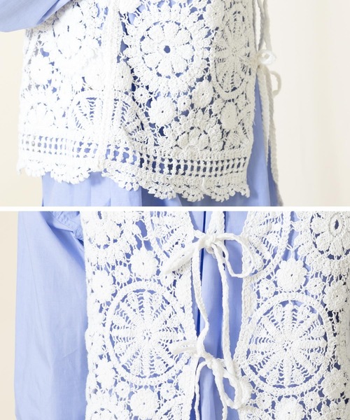 Torrazzo Donna(トラッゾドンナ)の「CNyかぎ針レースベスト(ベスト・レディース・ホワイト・FREE)」の16枚目の写真