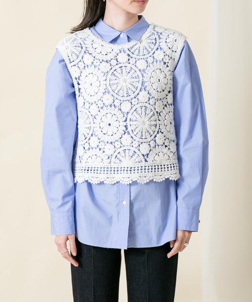 Torrazzo Donna(トラッゾドンナ)の「CNyかぎ針レースベスト(ベスト・レディース・ホワイト・FREE)」の13枚目の写真