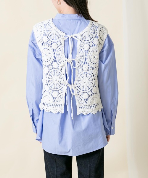 Torrazzo Donna(トラッゾドンナ)の「CNyかぎ針レースベスト(ベスト・レディース・ホワイト・FREE)」の14枚目の写真