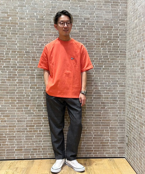 Grand PARK（グランドパーク）の「DISCUS別注ラグランスリーブオーバーTシャツ（Tシャツ/カットソー・メンズ・ベージュ/ホワイト/レッド/グレー・SMALL/MEDIUM/LARGE/X-LARGE）」の17枚目の写真