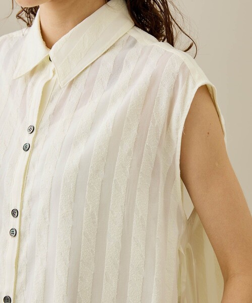 rito structure（リトストラクチャー）の「【rito structure/リトストラクチャー】ストライプジャガードコネクテッドシャツ（Tシャツ/カットソー・レディース・ホワイト/ブラック・1）」の19枚目の写真