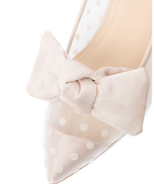 REZOY（リゾイ）の「【23SS新作】【REZOY】リボン付きドットレースLOWヒールパンプス（パンプス・レディース・ブラック/ベージュ・22cm/22.5cm/23cm/23.5cm/24cm/24.5cm）」の8枚目の写真