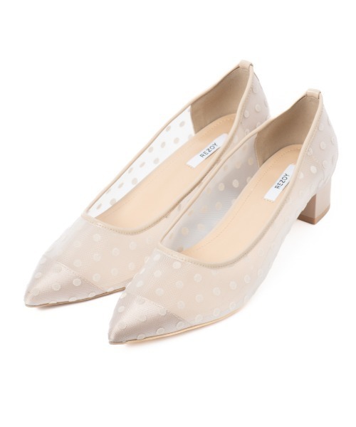 REZOY（リゾイ）の「【23SS新作】【REZOY】リボン付きドットレースLOWヒールパンプス（パンプス・レディース・ブラック/ベージュ・22cm/22.5cm/23cm/23.5cm/24cm/24.5cm）」の9枚目の写真