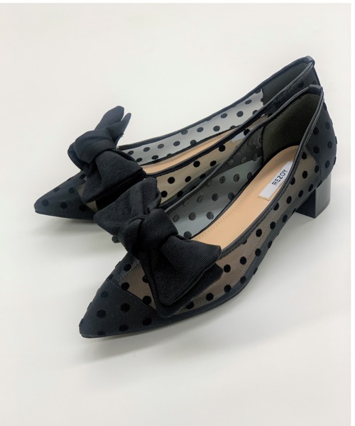 REZOY（リゾイ）の「【23SS新作】【REZOY】リボン付きドットレースLOWヒールパンプス（パンプス・レディース・ブラック/ベージュ・22cm/22.5cm/23cm/23.5cm/24cm/24.5cm）」の11枚目の写真