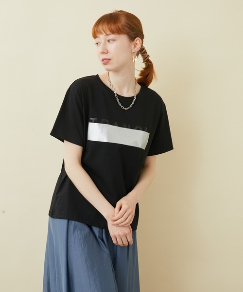 TRANOI（トラノイ）の「TRANOI.TEE（Tシャツ/カットソー・レディース・ブラック/カーキ/ブルー/ホワイト/ブラック系その他/ホワイト系その他/ベージュ・FREE）」の8枚目の写真