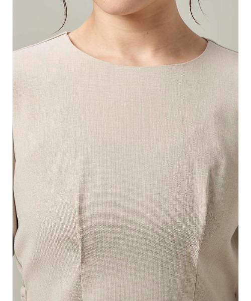 Perfect Suit FActory(パーフェクトスーツファクトリー)の「【セットアップ可能】麻調メッシュブラウス ベージュ/ネイビー(シャツ/ブラウス・レディース・ネイビー/ベージュ・M/S/L/SS)」の7枚目の写真