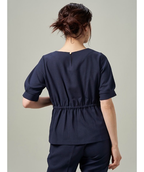 Perfect Suit FActory(パーフェクトスーツファクトリー)の「【セットアップ可能】麻調メッシュブラウス ベージュ/ネイビー(シャツ/ブラウス・レディース・ネイビー/ベージュ・M/S/L/SS)」の13枚目の写真