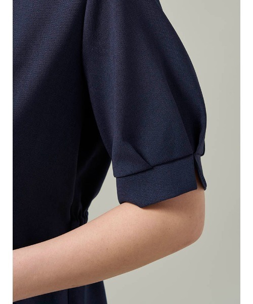 Perfect Suit FActory(パーフェクトスーツファクトリー)の「【セットアップ可能】麻調メッシュブラウス ベージュ/ネイビー(シャツ/ブラウス・レディース・ネイビー/ベージュ・M/S/L/SS)」の16枚目の写真