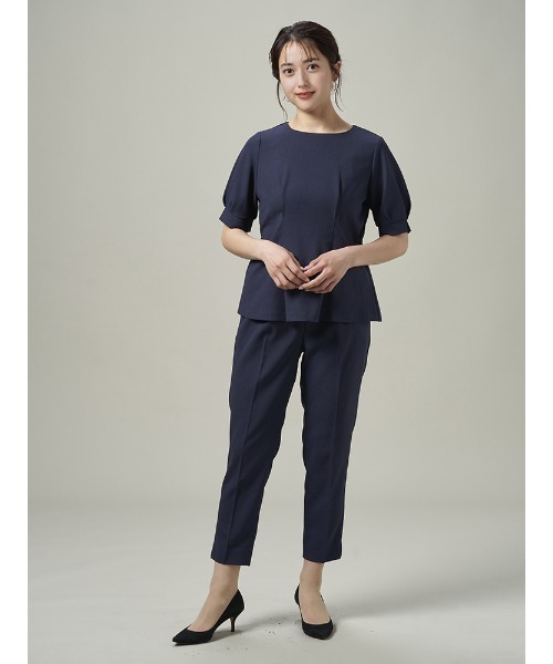 Perfect Suit FActory(パーフェクトスーツファクトリー)の「【セットアップ可能】麻調メッシュブラウス ベージュ/ネイビー(シャツ/ブラウス・レディース・ネイビー/ベージュ・M/S/L/SS)」の19枚目の写真