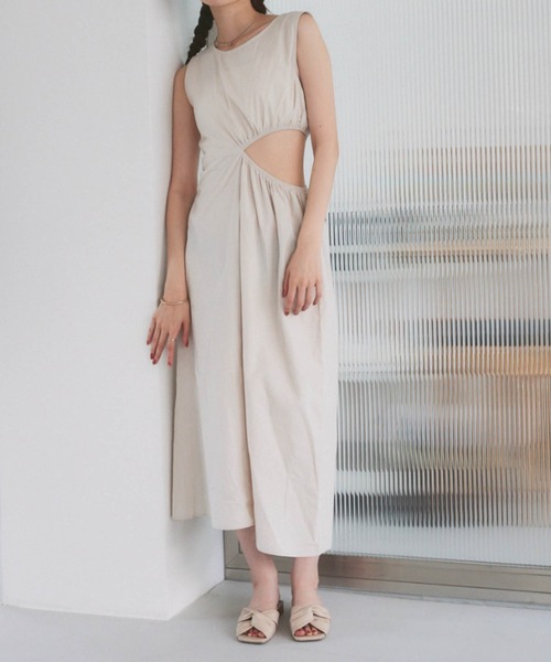 solleim（ソルレム）の「カットアウトノースリワンピース（ワンピース・レディース・ブラック/アイボリー・M）」の7枚目の写真