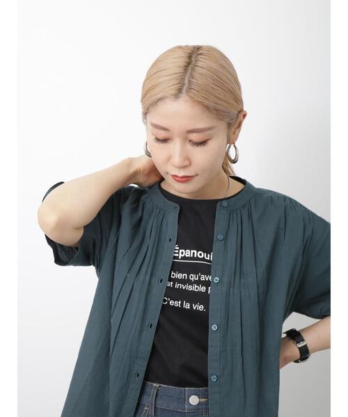 Samansa Mos2 blue（サマンサモスモスブルー）の「ボイルギャザーブラウス（シャツ/ブラウス・レディース・ベージュ/チャコールグレー/イエロー/グリーン・F）」の19枚目の写真