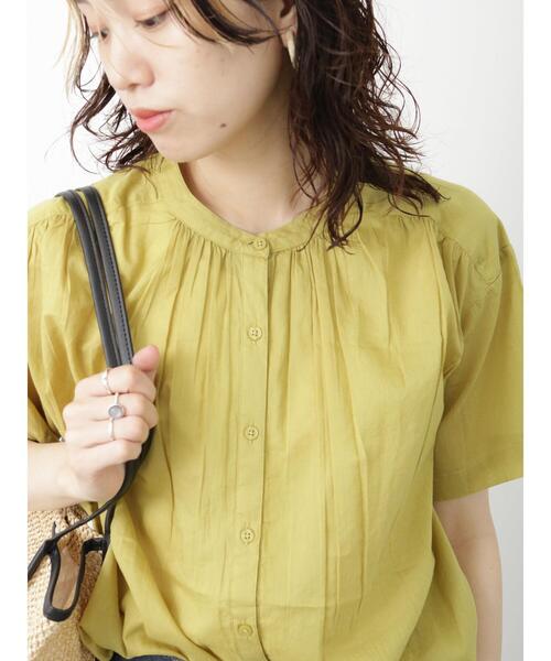 Samansa Mos2 blue（サマンサモスモスブルー）の「ボイルギャザーブラウス（シャツ/ブラウス・レディース・ベージュ/チャコールグレー/イエロー/グリーン・F）」の15枚目の写真