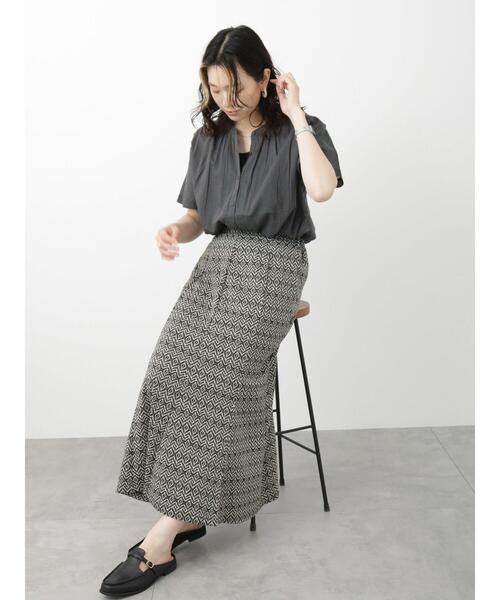 Samansa Mos2 blue（サマンサモスモスブルー）の「ボイルギャザーブラウス（シャツ/ブラウス・レディース・ベージュ/チャコールグレー/イエロー/グリーン・F）」の20枚目の写真