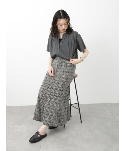 Samansa Mos2 blue（サマンサモスモスブルー）の「ボイルギャザーブラウス（シャツ/ブラウス・レディース・ベージュ/チャコールグレー/イエロー/グリーン・F）」の11枚目の写真