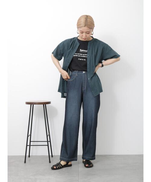 Samansa Mos2 blue（サマンサモスモスブルー）の「ボイルギャザーブラウス（シャツ/ブラウス・レディース・ベージュ/チャコールグレー/イエロー/グリーン・F）」の21枚目の写真