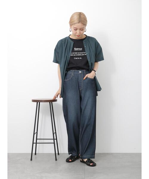 Samansa Mos2 blue（サマンサモスモスブルー）の「ボイルギャザーブラウス（シャツ/ブラウス・レディース・ベージュ/チャコールグレー/イエロー/グリーン・F）」の7枚目の写真