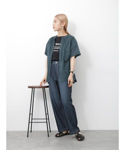 Samansa Mos2 blue（サマンサモスモスブルー）の「ボイルギャザーブラウス（シャツ/ブラウス・レディース・ベージュ/チャコールグレー/イエロー/グリーン・F）」の17枚目の写真