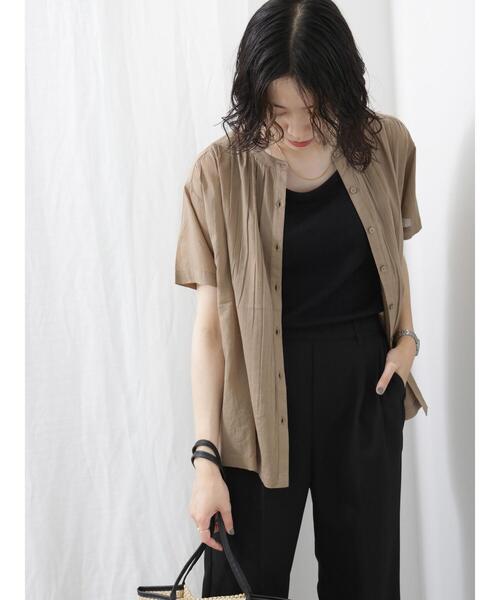 Samansa Mos2 blue（サマンサモスモスブルー）の「ボイルギャザーブラウス（シャツ/ブラウス・レディース・ベージュ/チャコールグレー/イエロー/グリーン・F）」の22枚目の写真