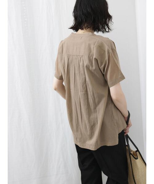 Samansa Mos2 blue（サマンサモスモスブルー）の「ボイルギャザーブラウス（シャツ/ブラウス・レディース・ベージュ/チャコールグレー/イエロー/グリーン・F）」の13枚目の写真