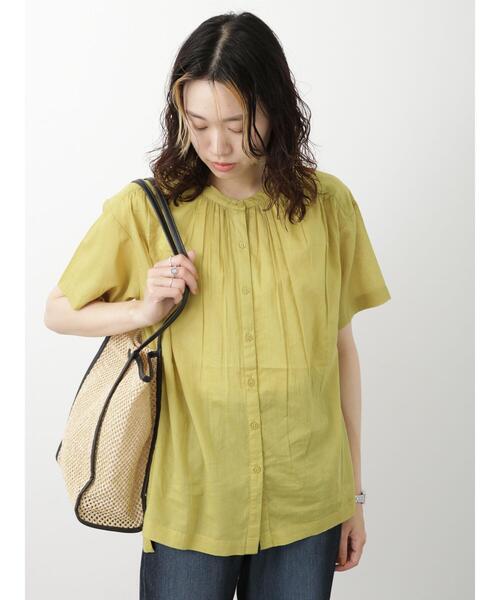 Samansa Mos2 blue（サマンサモスモスブルー）の「ボイルギャザーブラウス（シャツ/ブラウス・レディース・ベージュ/チャコールグレー/イエロー/グリーン・F）」の14枚目の写真