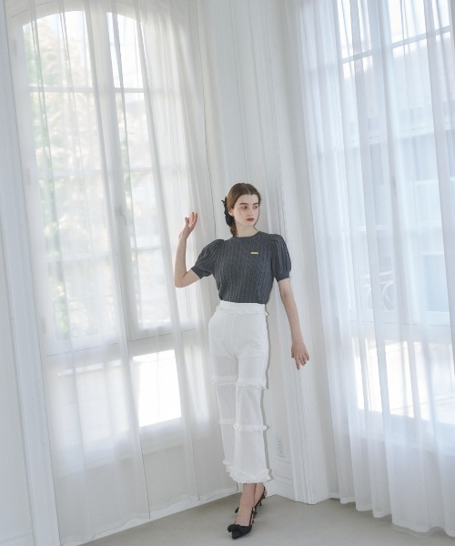 MIRO AMURETTE（ミロアミュレット）の「MIRO cable summer knit/ケーブルサマーニット（ニット/セーター・レディース・グレー/アイボリー・FREE）」の21枚目の写真