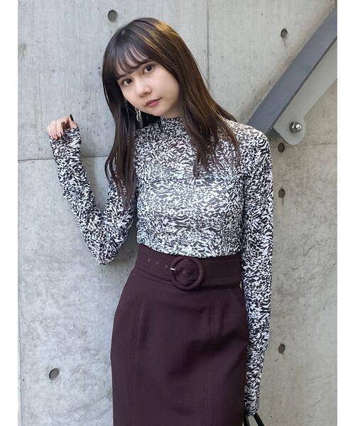 MURUA（ムルーア）の「ジオメトリックチュールトップス（Tシャツ/カットソー・レディース・ホワイト/ベージュ・FREE）」の7枚目の写真