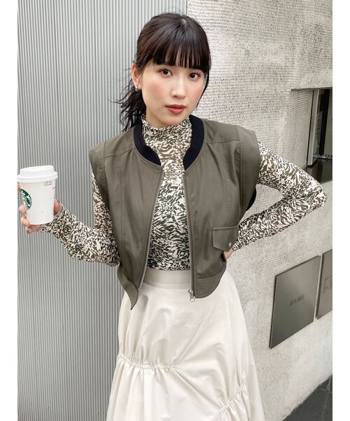 MURUA（ムルーア）の「ジオメトリックチュールトップス（Tシャツ/カットソー・レディース・ホワイト/ベージュ・FREE）」の5枚目の写真