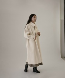 SALON adam et rope' | ピュアラムウールリバーミリタリースタンドカラーコート(その他アウター)