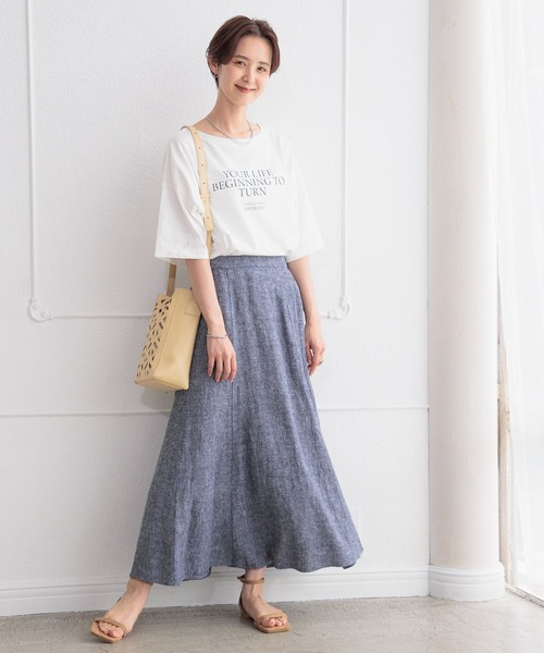 *夏のお出かけ♡リネン ミディスカート 楽天市場】【最大10％offクーポン&ポイント2倍】【送料無料】綿