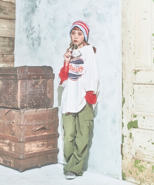 PBLIM(ページボーイリム)の「PBLIM/まんまる子コラボビッグT(Tシャツ/カットソー・レディース・ライトグリーン/レッド/オフホワイト・FREE)」の4枚目の写真