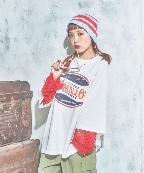 PBLIM(ページボーイリム)の「PBLIM/まんまる子コラボビッグT(Tシャツ/カットソー・レディース・ライトグリーン/レッド/オフホワイト・FREE)」の9枚目の写真