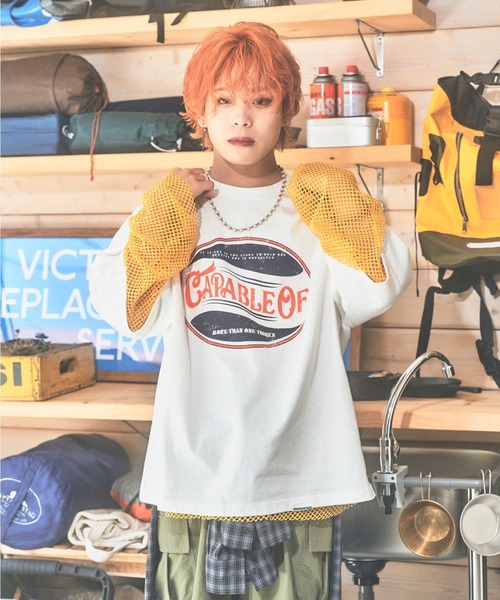 PBLIM(ページボーイリム)の「PBLIM/まんまる子コラボビッグT(Tシャツ/カットソー・レディース・ライトグリーン/レッド/オフホワイト・FREE)」の5枚目の写真