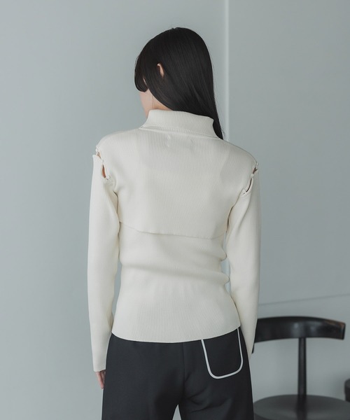UNITED TOKYO（ユナイテッドトウキョウ）の「【WEB限定】コルトカラーリブニット-ウォッシャブル-（ニット/セーター・レディース・アイボリー/ブラック・FREE）」の22枚目の写真