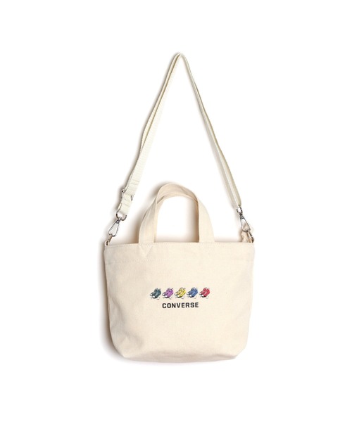 CONVERSE(コンバース)の「【CONVERSE/コンバース】CV FIVE SHOES PRINT 2WAY TOTE BAG プリント2ウェイトートバッグ(ショルダーバッグ・メンズ・ホワイト/ブラック・FREE)」の2枚目の写真
