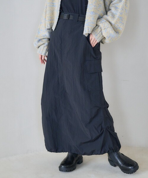 FREAK'S STORE（フリークスストア）の「ベルト付き ナイロンスカート