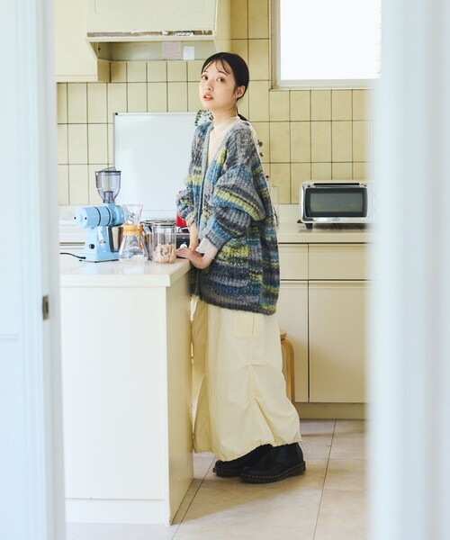 FREAK'S STORE（フリークスストア）の「ベルト付き ナイロンスカート/カーゴスカート（スカート・レディース・オフホワイト/オリーブ/ブラック/ピンク・ﾌﾘ-）」の15枚目の写真