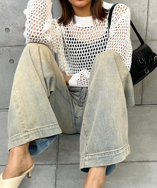 ROGER AND RAW（ロジャーアンドロウ）の「ショート丈ニットTOPS（Tシャツ/カットソー・レディース・ブラック/ベージュ/ホワイト・FREE）」の8枚目の写真
