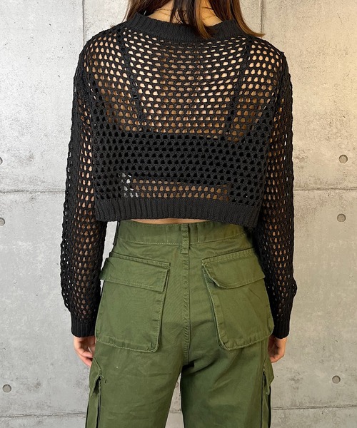 ROGER AND RAW（ロジャーアンドロウ）の「ショート丈ニットTOPS（Tシャツ/カットソー・レディース・ブラック/ベージュ/ホワイト・FREE）」の11枚目の写真