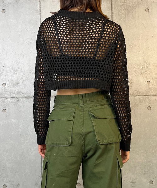 ROGER AND RAW（ロジャーアンドロウ）の「ショート丈ニットTOPS（Tシャツ/カットソー・レディース・ブラック/ベージュ/ホワイト・FREE）」の13枚目の写真